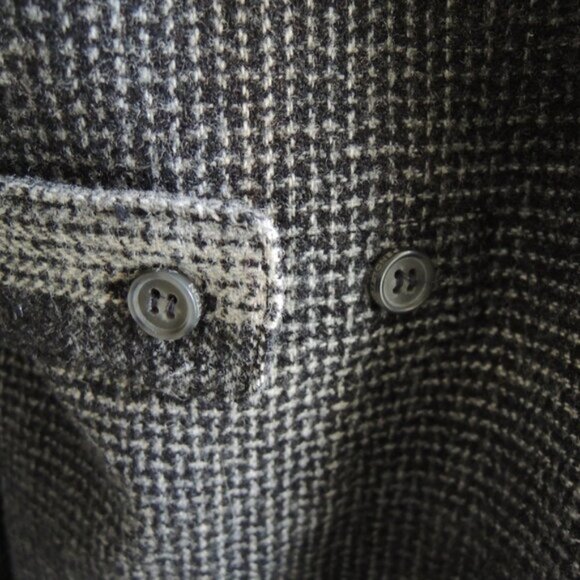 Pendleton Black & Gray 100% Wool Mixed Plaid Duster Topper XS - Picture 7 of 10